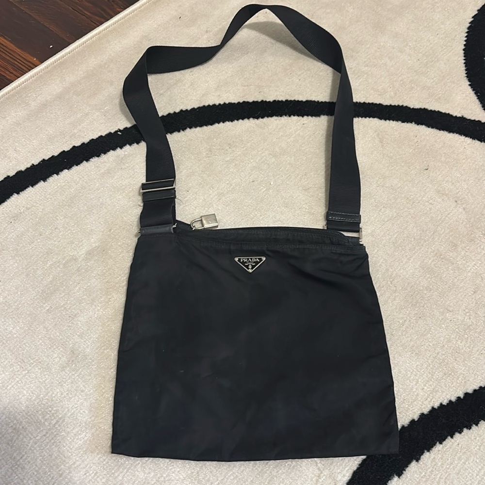 Prada Black Nylon Crossbody Bag with Adjustable Strap